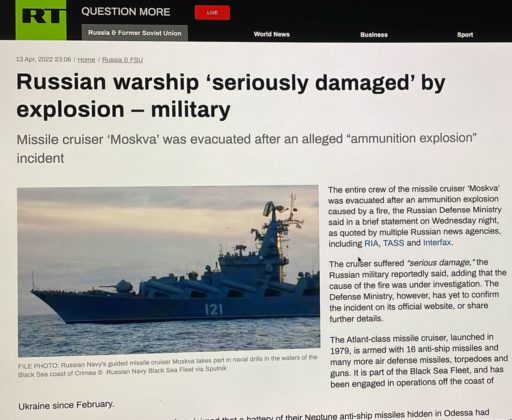 Russisches Kriegsschiff „Moskwa“ Gesunken