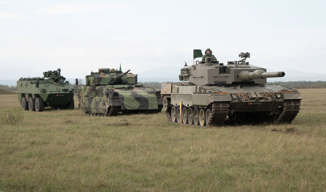 Pandur Evolution, Schützenpanzer Ulan und Kampfpanzer Leopard 2 – ©Bundesheer/Pusch